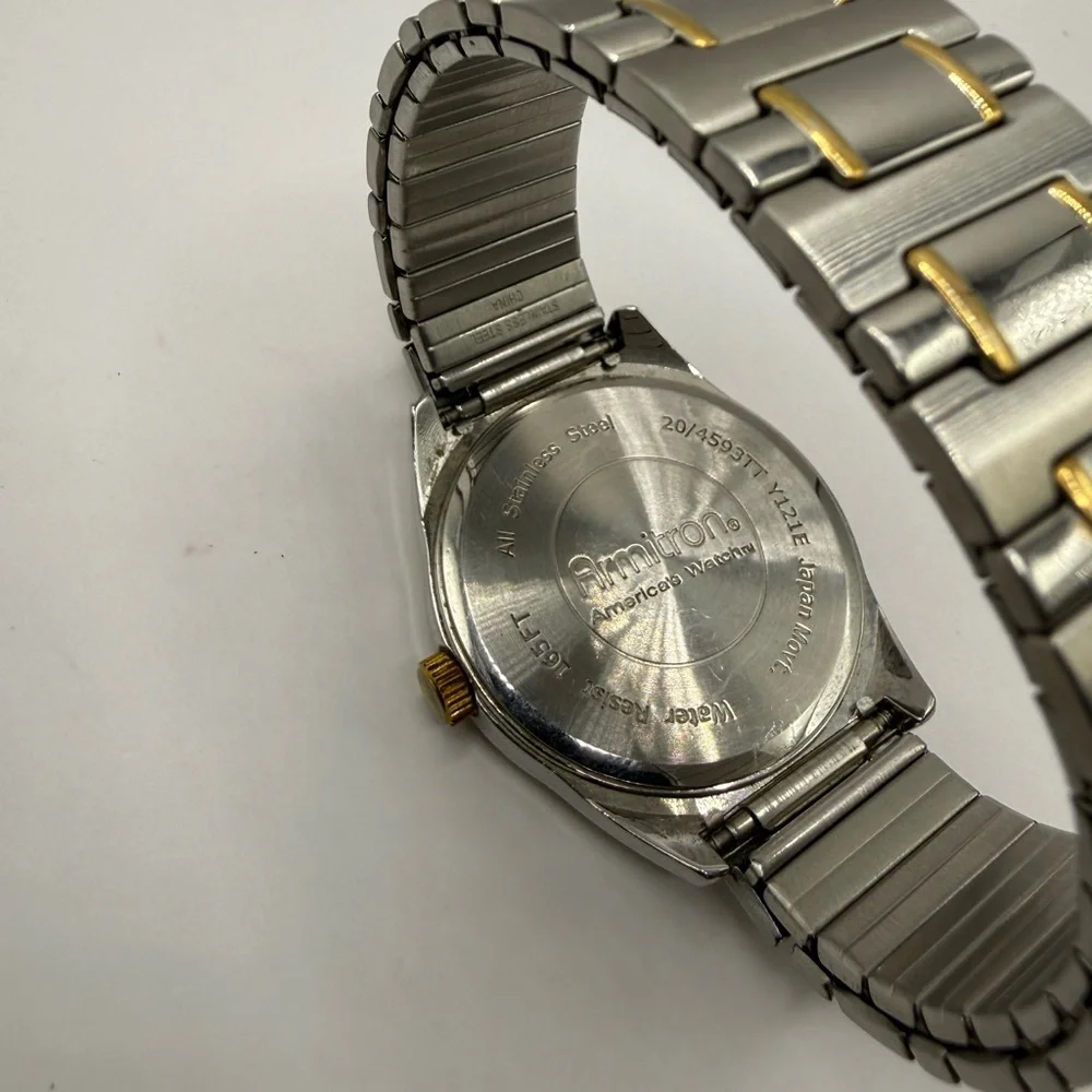 Armitron Men's Diamond Two-Tone Dark Blue Dial Quartz Watch With (New Battery)
